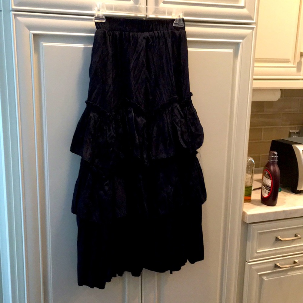 Navy blue ruffle skirt